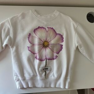 Kids White and Purple Flower Sweatshirt